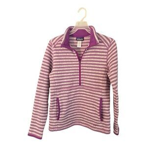 Patagonia Better Sweater Stripe Marsupial Purple Quarter Zip Pullover Medium